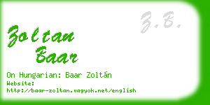 zoltan baar business card