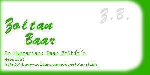 zoltan baar business card